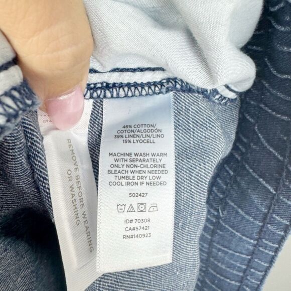 LOFT | Cotton & Linen Blend Denim Shorts Drawstring Waist Women’s Size X-Large - Picture 12 of 12